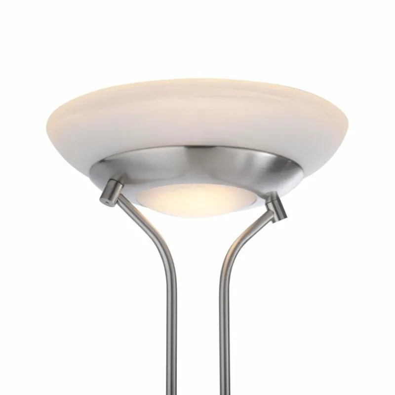 Luminaires Leuchten Direkt Lampadaire à vasque Leuchten-Direkt ZAHARA LED Acier brossé, 2 lumières* Éclairage Led