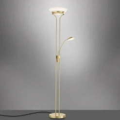 Luminaires Leuchten Direkt Lampadaire à vasque Leuchten-Direkt ZAHARA LED Laiton, 2 lumières* Lampadaires Et Lampes Sur Pied