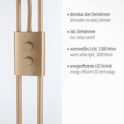 Luminaires Leuchten Direkt Lampadaire à vasque Leuchten-Direkt HELIA LED Laiton, 3 lumières* Lampadaires Et Lampes Sur Pied