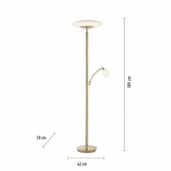 Luminaires Paul Neuhaus Lampadaire à vasque Paul Neuhaus TROJA LED Laiton, 1 lumière* Éclairage Led