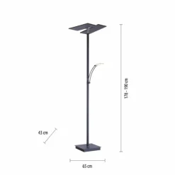 Luminaires Paul Neuhaus Lampadaire à vasque Paul Neuhaus ARTUR LED Anthracite, 1 lumière* Éclairage Led
