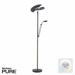 Luminaires Paul Neuhaus Lampadaire à vasque Paul Neuhaus PURE-MUTIL LED Anthracite, 2 lumières* Éclairage Led