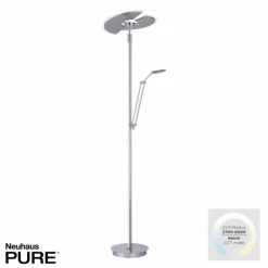 Luminaires Paul Neuhaus Lampadaire à vasque Paul Neuhaus PURE-MUTIL LED Acier brossé, 2 lumières* Éclairage Led