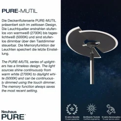 Luminaires Paul Neuhaus Lampadaire à vasque Paul Neuhaus PURE-MUTIL LED Acier brossé, 2 lumières* Éclairage Led