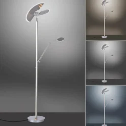 Luminaires Paul Neuhaus Lampadaire à vasque Paul Neuhaus PURE-MUTIL LED Acier brossé, 2 lumières* Éclairage Led