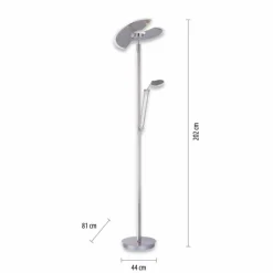 Luminaires Paul Neuhaus Lampadaire à vasque Paul Neuhaus PURE-MUTIL LED Acier brossé, 2 lumières* Éclairage Led