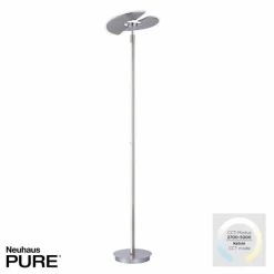 Luminaires Paul Neuhaus Lampadaire à vasque Paul Neuhaus PURE-MUTIL LED Acier brossé, 2 lumières* Lampadaires Et Lampes Sur Pied
