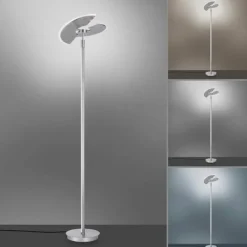 Luminaires Paul Neuhaus Lampadaire à vasque Paul Neuhaus PURE-MUTIL LED Acier brossé, 2 lumières* Lampadaires Et Lampes Sur Pied