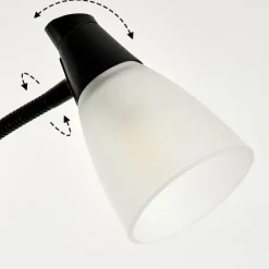 hofstein Lampadaire à vasque Phong LED Noir, 2 lumières