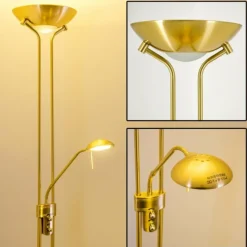 hofstein Lampadaire à vasque Rom LED Laiton, 2 lumières