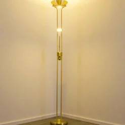 hofstein Lampadaire à vasque Rom LED Laiton, 2 lumières