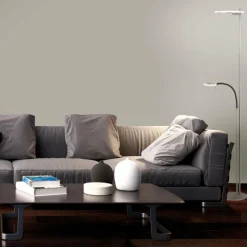 Luminaires Steinhauer Lampadaire à vasque Steinhauer Turound LED Acier brossé, 2 lumières* Éclairage Led