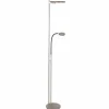 Suspension Verre Fumé-Luminaires Steinhauer Lampadaire à vasque Steinhauer Turound LED Acier brossé, 2 lumières