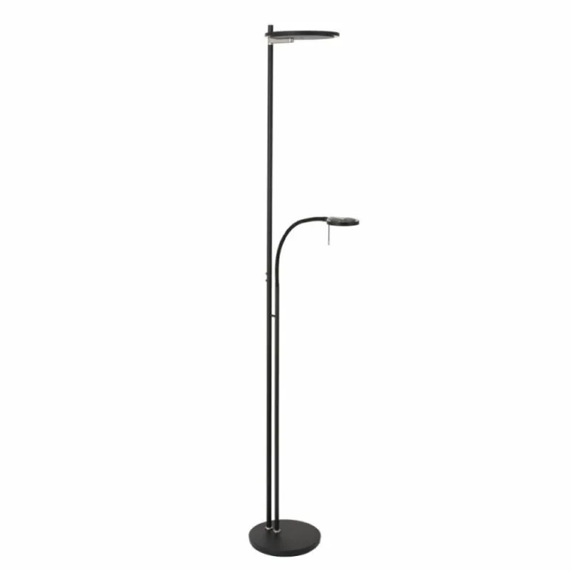 Suspension Verre Fumé-Luminaires Steinhauer Lampadaire à vasque Steinhauer Turound LED Noir, 2 lumières