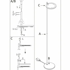 Suspension Verre Fumé-Luminaires Steinhauer Lampadaire à vasque Steinhauer Turound LED Noir, 1 lumière