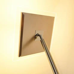 hofstein Lampadaire à vasque Veteli LED Chrome, Nickel mat, 2 lumières