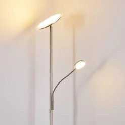 hofstein Lampadaire à vasque Veteli LED Blanc, 2 lumières