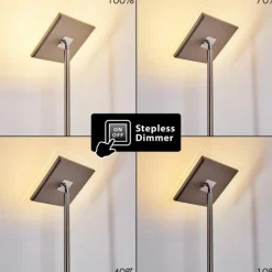 hofstein Lampadaire à vasque Veteli LED Acier inoxydable, 2 lumières