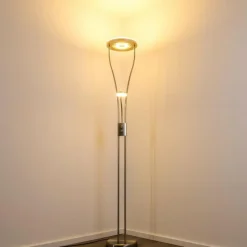 hofstein Lampadaire à vasque Watino LED Nickel mat, 3 lumières* Éclairage Led