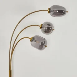 Suspension Verre Fumé-hofstein Lampadaire Verbania Laiton, 3 lumières