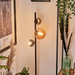 hofstein Lampadaire - Verre 10 cm, 15 cm Remaisnil Ambre, Fumé, 3 lumières