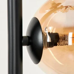 hofstein Lampadaire - Verre 10 cm, 12 cm Remaisnil Ambre, Fumé, 3 lumières