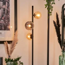 Suspension Verre Fumé-hofstein Lampadaire - Verre 10 cm, 12 cm Remaisnil Ambre, Fumé, 3 lumières