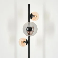 hofstein Lampadaire - Verre 10 cm, 15 cm Remaisnil Ambre, Fumé, 3 lumières