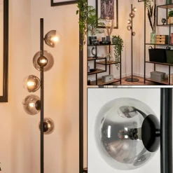 hofstein Lampadaire - Verre 10 cm, 12 cm Remaisnil Clair, Fumé, 5 lumières