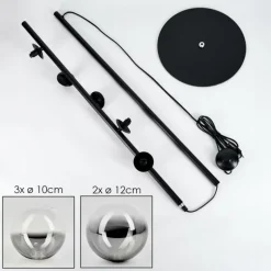 hofstein Lampadaire - Verre 10 cm, 12 cm Remaisnil Clair, Fumé, 5 lumières