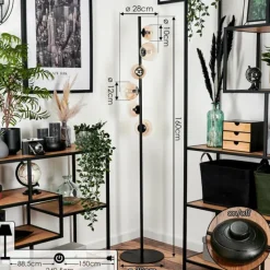 hofstein Lampadaire - Verre 10 cm, 12 cm Remaisnil Ambre, Clair, 6 lumières