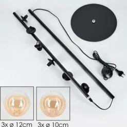 hofstein Lampadaire - Verre 10 cm, 12 cm Remaisnil Ambre, Clair, 6 lumières