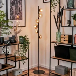 hofstein Lampadaire - Verre 10 cm, 12 cm Remaisnil Ambre, Clair, 6 lumières