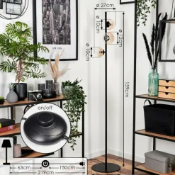 hofstein Lampadaire - Verre 10 cm, 12 cm Remaisnil Ambre, Clair, 3 lumières