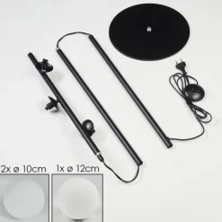 hofstein Lampadaire - Verre 10 cm, 12 cm Remaisnil Blanc, 3 lumières