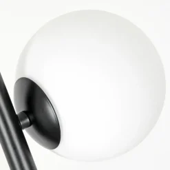 hofstein Lampadaire - Verre 10 cm, 12 cm Remaisnil Blanc, 3 lumières