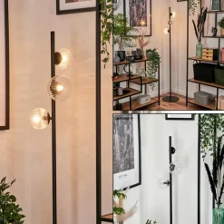 hofstein Lampadaire - Verre 10 cm, 12 cm Remaisnil Clair, 3 lumières