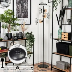 hofstein Lampadaire - Verre 10 cm, 12 cm Remaisnil Ambre, 3 lumières