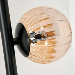 hofstein Lampadaire - Verre 10 cm, 12 cm Remaisnil Ambre, 3 lumières