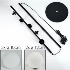 hofstein Lampadaire - Verre 10 cm, 12 cm Remaisnil Blanc, 5 lumières