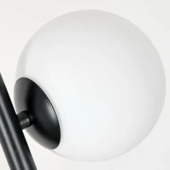 hofstein Lampadaire - Verre 10 cm, 12 cm Remaisnil Blanc, 5 lumières