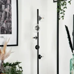 hofstein Lampadaire - Verre 10 cm, 12 cm Remaisnil Clair, 5 lumières