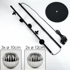 hofstein Lampadaire - Verre 10 cm, 12 cm Remaisnil Fumé, 5 lumières