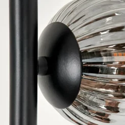 hofstein Lampadaire - Verre 10 cm, 12 cm Remaisnil Fumé, 5 lumières