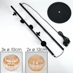 hofstein Lampadaire - Verre 10 cm, 12 cm Remaisnil Ambre, 5 lumières