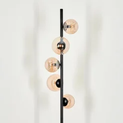 hofstein Lampadaire - Verre 10 cm, 12 cm Remaisnil Ambre, 5 lumières