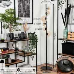 hofstein Lampadaire - Verre 10 cm, 12 cm, 15 cm Remaisnil Ambre, Clair, 6 lumières