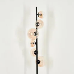 hofstein Lampadaire - Verre 10 cm, 12 cm, 15 cm Remaisnil Ambre, Clair, 6 lumières