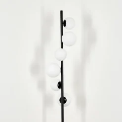 hofstein Lampadaire - Verre 10 cm, 12 cm Remaisnil Blanc, 6 lumières