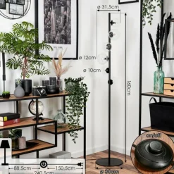 hofstein Lampadaire - Verre 10 cm, 12 cm Remaisnil Clair, 6 lumières